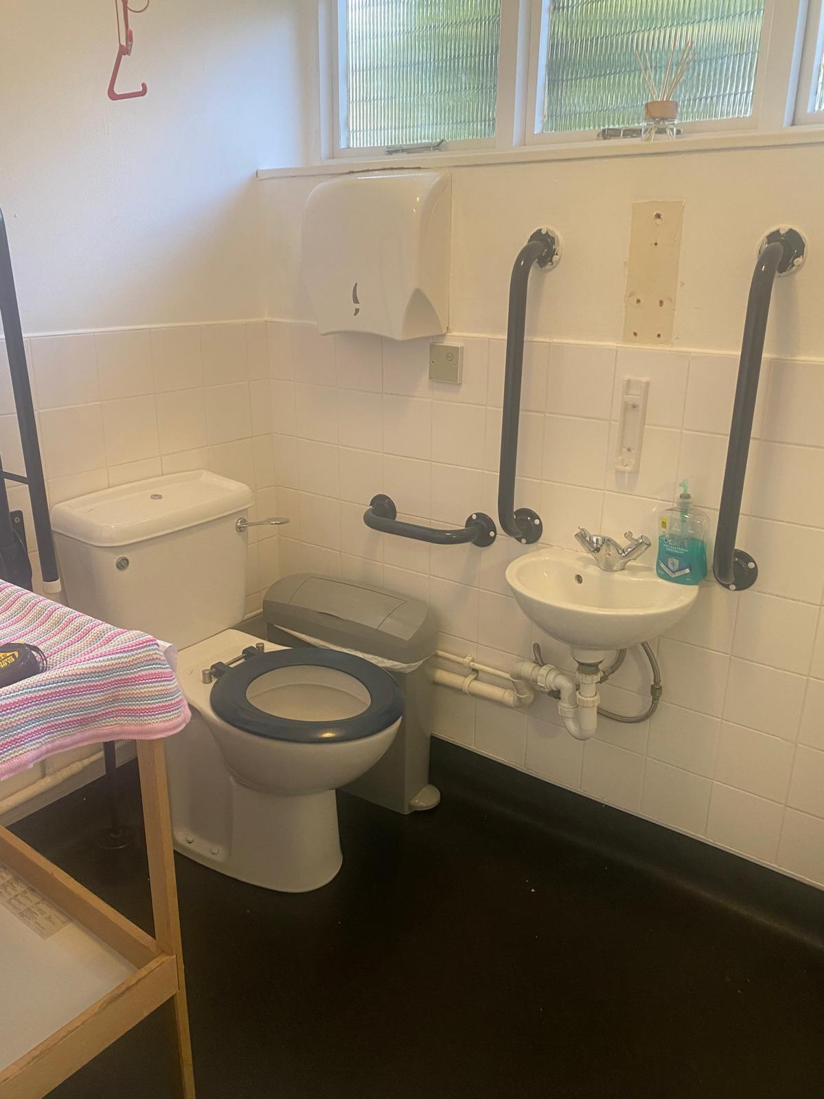 The former accessible toilet arrangement.