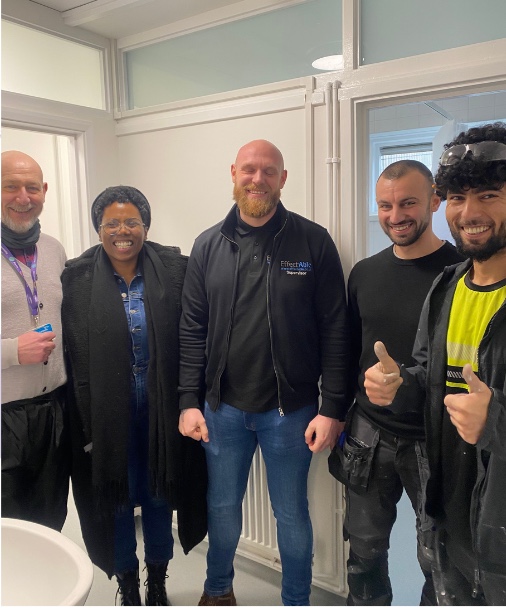 Lavender Hope, Lambeth Council and EffectAble representatives in the completed wet room